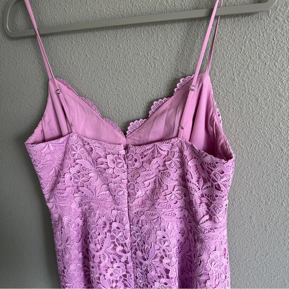 J. Crew Lavender Lace Midi Fitted Dress 8 - Picture 8 of 13